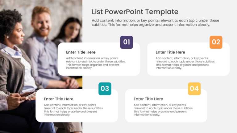 4 Steps Topic Overview List PPT Template