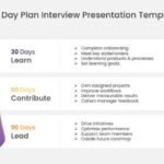 Free 30 60 90 Day Interview Action Plan PowerPoint and Google Slides Template Theme